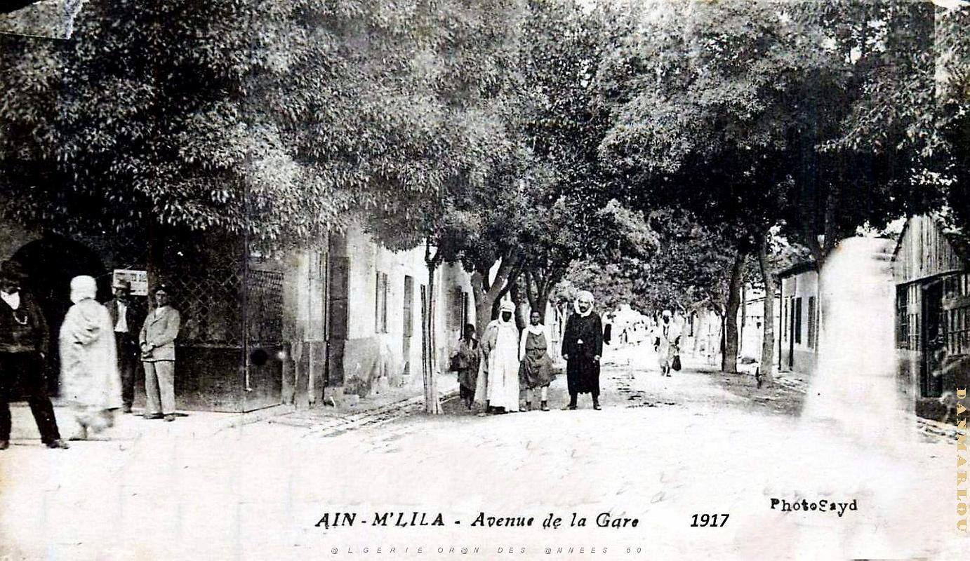 Ain-M'Lila - Avenue de la Gare - 1917.jpg